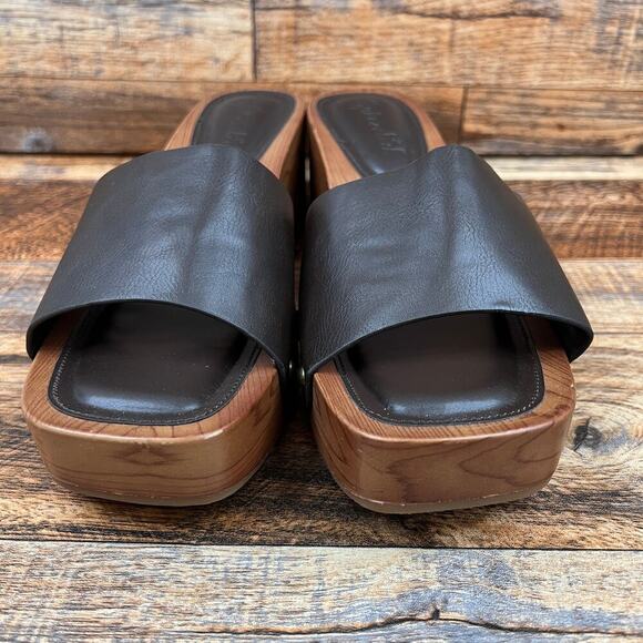 Splendid Brexlee Platform Wedge Clog Sandals Women's 8.5 Slip On Brown Y2K Stud - Picture 6 of 10